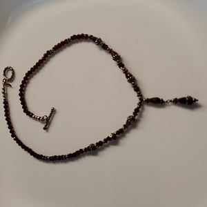 Red carnelian y necklace in .925 sterling silver.  16 inch